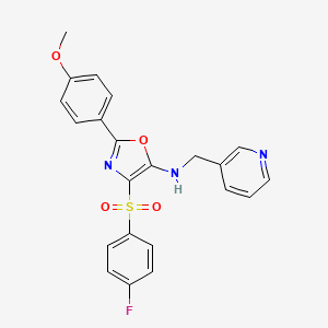 4-((4-fluorophenyl)sulfonyl)-2-(4-methoxyphenyl)-N-(pyridin-3-ylmethyl)oxazol-5-amine