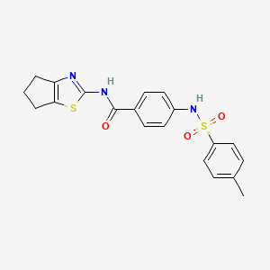 molecular formula C20H19N3O3S2 B2629834 N-{4H,5H,6H-cyclopenta[d][1,3]thiazol-2-yl}-4-(4-methylbenzenesulfonamido)benzamide CAS No. 898411-17-1