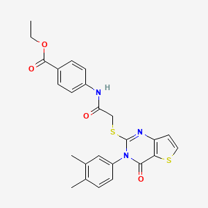 Ethyl 4-[({[3-(3,4-dimethylphenyl)-4-oxo-3,4-dihydrothieno[3,2-d]pyrimidin-2-yl]sulfanyl}acetyl)amino]benzoate