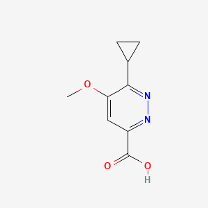 molecular formula C9H10N2O3 B2629853 6-Cyclopropyl-5-methoxypyridazine-3-carboxylic acid CAS No. 2375259-07-5