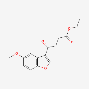 molecular formula C16H18O5 B2629855 Ethyl 4-(5-methoxy-2-methyl-1-benzofuran-3-yl)-4-oxobutanoate CAS No. 100804-98-6
