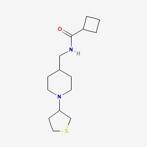 molecular formula C15H26N2OS B2629858 N-((1-(tetrahydrothiophen-3-yl)piperidin-4-yl)methyl)cyclobutanecarboxamide CAS No. 2034506-04-0