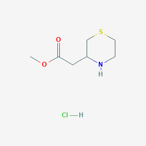 molecular formula C7H14ClNO2S B2629860 Methyl 2-(thiomorpholin-3-yl)acetate hydrochloride CAS No. 1333933-79-1