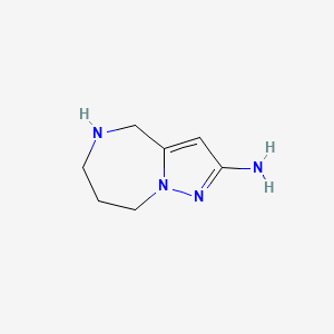 molecular formula C7H12N4 B2629861 4H,5H,6H,7H,8H-Pyrazolo[1,5-a][1,4]diazepin-2-amine CAS No. 2095409-92-8