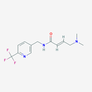 B2629866 (E)-4-(Dimethylamino)-N-[[6-(trifluoromethyl)pyridin-3-yl]methyl]but-2-enamide CAS No. 2411332-44-8