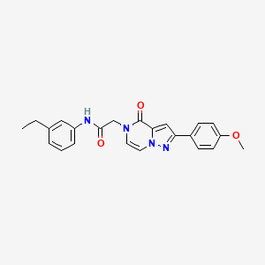 molecular formula C23H22N4O3 B2629867 N-(3-ethylphenyl)-2-[2-(4-methoxyphenyl)-4-oxo-4H,5H-pyrazolo[1,5-a]pyrazin-5-yl]acetamide CAS No. 941907-23-9