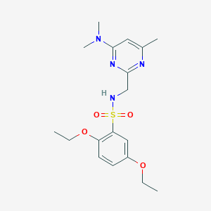 molecular formula C18H26N4O4S B2629868 N-((4-(dimethylamino)-6-methylpyrimidin-2-yl)methyl)-2,5-diethoxybenzenesulfonamide CAS No. 1797978-25-6