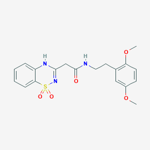 molecular formula C19H21N3O5S B2629870 N-(2,5-二甲氧基苯乙基)-2-(1,1-二氧代-2H-苯并[e][1,2,4]噻二氮-3-基)乙酰胺 CAS No. 1207649-50-0