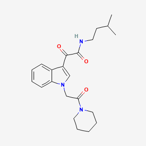 molecular formula C22H29N3O3 B2629872 N-(3-methylbutyl)-2-oxo-2-[1-(2-oxo-2-piperidin-1-ylethyl)indol-3-yl]acetamide CAS No. 872861-01-3