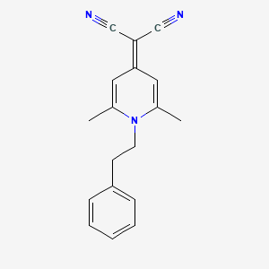molecular formula C18H17N3 B2629874 2-(2,6-dimethyl-1-phenethylpyridin-4(1H)-ylidene)malononitrile CAS No. 403830-91-1