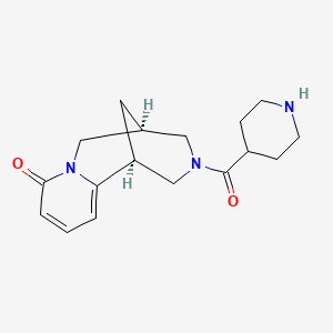 molecular formula C17H23N3O2 B2629878 (1S,9R)-11-(4-哌啶基甲酰)-7,11-二氮杂三环[7.3.1.0~2,7~]十三碳-2,4-二烯-6-酮 CAS No. 1820572-47-1