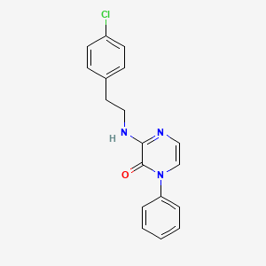 molecular formula C18H16ClN3O B2629880 3-{[2-(4-Chlorophenyl)ethyl]amino}-1-phenyl-1,2-dihydropyrazin-2-one CAS No. 895120-88-4