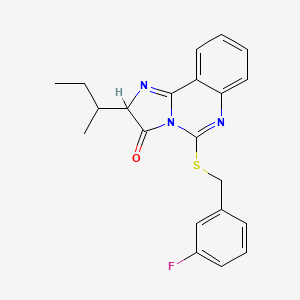 molecular formula C21H20FN3OS B2629889 2-sec-butyl-5-[(3-fluorobenzyl)thio]imidazo[1,2-c]quinazolin-3(2H)-one CAS No. 1023847-59-7
