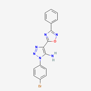 molecular formula C16H11BrN6O B2629891 1-(4-溴苯基)-4-(3-苯基-1,2,4-噁二唑-5-基)-1H-1,2,3-三唑-5-胺 CAS No. 892761-59-0