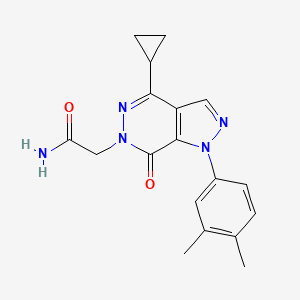 molecular formula C18H19N5O2 B2629905 2-(4-cyclopropyl-1-(3,4-dimethylphenyl)-7-oxo-1H-pyrazolo[3,4-d]pyridazin-6(7H)-yl)acetamide CAS No. 1170440-82-0