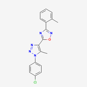 5-[1-(4-chlorophenyl)-5-methyl-1H-1,2,3-triazol-4-yl]-3-(2-methylphenyl)-1,2,4-oxadiazole