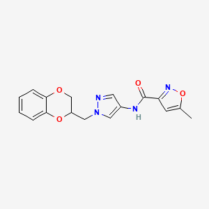 N-(1-((2,3-dihydrobenzo[b][1,4]dioxin-2-yl)methyl)-1H-pyrazol-4-yl)-5-methylisoxazole-3-carboxamide