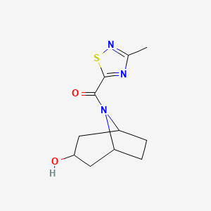 (3-Hydroxy-8-azabicyclo[3.2.1]octan-8-yl)(3-methyl-1,2,4-thiadiazol-5-yl)methanone