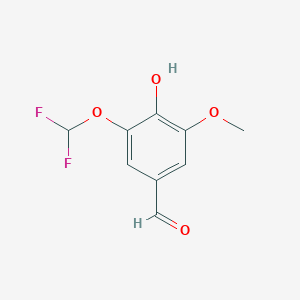 molecular formula C9H8F2O4 B2629921 3-(Difluoromethoxy)-4-hydroxy-5-methoxybenzaldehyde CAS No. 2167943-56-6