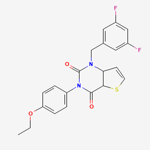 molecular formula C21H16F2N2O3S B2629925 1-[(3,5-difluorophenyl)methyl]-3-(4-ethoxyphenyl)-1H,2H,3H,4H-thieno[3,2-d]pyrimidine-2,4-dione CAS No. 1326870-58-9