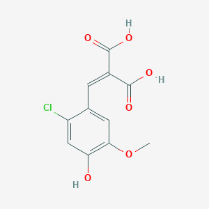 molecular formula C11H9ClO6 B2629931 2-(2-Chloro-4-hydroxy-5-methoxybenzylidene)malonic acid CAS No. 937598-96-4