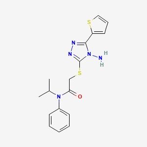 molecular formula C17H19N5OS2 B2629938 2-{[4-氨基-5-(噻吩-2-基)-4H-1,2,4-三唑-3-基]硫醚}-N-苯基-N-(异丙基)乙酰胺 CAS No. 750639-89-5