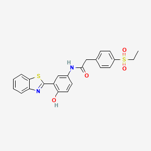 molecular formula C23H20N2O4S2 B2629939 N-(3-(benzo[d]thiazol-2-yl)-4-hydroxyphenyl)-2-(4-(ethylsulfonyl)phenyl)acetamide CAS No. 942009-17-8