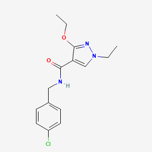 molecular formula C15H18ClN3O2 B2629941 N-(4-chlorobenzyl)-3-ethoxy-1-ethyl-1H-pyrazole-4-carboxamide CAS No. 1014070-33-7