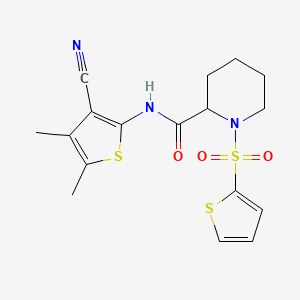 molecular formula C17H19N3O3S3 B2629945 N-(3-cyano-4,5-dimethylthiophen-2-yl)-1-(thiophen-2-ylsulfonyl)piperidine-2-carboxamide CAS No. 1098728-46-1