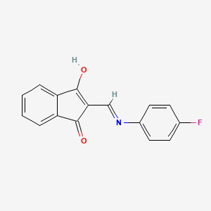 molecular formula C16H10FNO2 B2629947 2-(((4-Fluorophenyl)amino)methylene)indane-1,3-dione CAS No. 74177-76-7