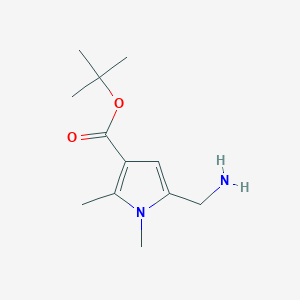 molecular formula C12H20N2O2 B2629950 Tert-butyl 5-(aminomethyl)-1,2-dimethylpyrrole-3-carboxylate CAS No. 2167043-03-8