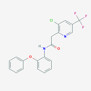 molecular formula C20H14ClF3N2O2 B2629954 2-[3-chloro-5-(trifluoromethyl)pyridin-2-yl]-N-(2-phenoxyphenyl)acetamide CAS No. 692287-72-2