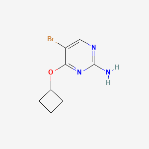 molecular formula C8H10BrN3O B2629960 5-溴-4-环丁氧基嘧啶-2-胺 CAS No. 1512061-93-6
