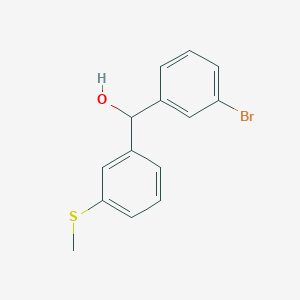 molecular formula C14H13BrOS B2629963 3-Bromo-3'-(methylthio)benzhydrol CAS No. 1443345-87-6