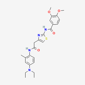 molecular formula C25H30N4O4S B2629967 N-(4-(2-((4-(diethylamino)-2-methylphenyl)amino)-2-oxoethyl)thiazol-2-yl)-3,4-dimethoxybenzamide CAS No. 921557-41-7