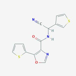 molecular formula C14H9N3O2S2 B2629973 N-[cyano(thiophen-3-yl)methyl]-5-(thiophen-2-yl)-1,3-oxazole-4-carboxamide CAS No. 1445159-77-2