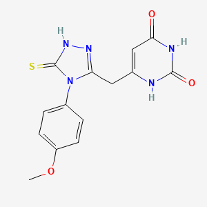 molecular formula C14H13N5O3S B2629979 6-[[4-(4-methoxyphenyl)-5-sulfanylidene-1H-1,2,4-triazol-3-yl]methyl]-1H-pyrimidine-2,4-dione CAS No. 872696-15-6