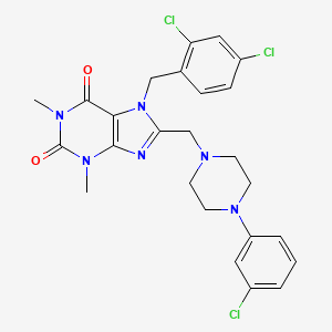 8-((4-(3-chlorophenyl)piperazin-1-yl)methyl)-7-(2,4-dichlorobenzyl)-1,3-dimethyl-1H-purine-2,6(3H,7H)-dione