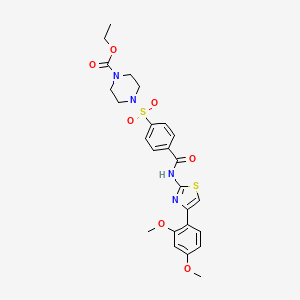 Ethyl 4-((4-((4-(2,4-dimethoxyphenyl)thiazol-2-yl)carbamoyl)phenyl)sulfonyl)piperazine-1-carboxylate