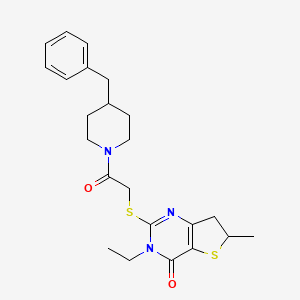 2-[2-(4-Benzylpiperidin-1-yl)-2-oxoethyl]sulfanyl-3-ethyl-6-methyl-6,7-dihydrothieno[3,2-d]pyrimidin-4-one