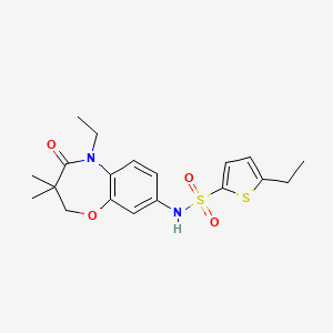 5-ethyl-N-(5-ethyl-3,3-dimethyl-4-oxo-2,3,4,5-tetrahydrobenzo[b][1,4]oxazepin-8-yl)thiophene-2-sulfonamide