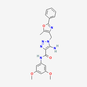 5-amino-N-(3,5-dimethoxyphenyl)-1-[(5-methyl-2-phenyl-1,3-oxazol-4-yl)methyl]-1H-1,2,3-triazole-4-carboxamide