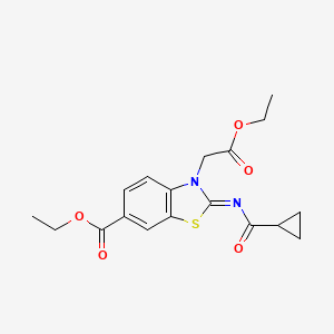 (Z)-ethyl 2-((cyclopropanecarbonyl)imino)-3-(2-ethoxy-2-oxoethyl)-2,3-dihydrobenzo[d]thiazole-6-carboxylate