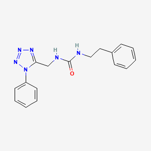 1-phenethyl-3-((1-phenyl-1H-tetrazol-5-yl)methyl)urea