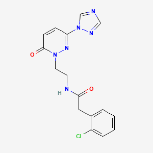 2-(2-chlorophenyl)-N-(2-(6-oxo-3-(1H-1,2,4-triazol-1-yl)pyridazin-1(6H)-yl)ethyl)acetamide