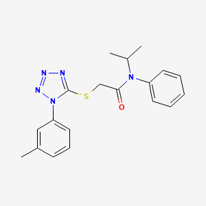2-{[1-(3-methylphenyl)-1H-1,2,3,4-tetrazol-5-yl]sulfanyl}-N-phenyl-N-(propan-2-yl)acetamide