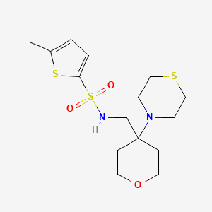 5-Methyl-N-[(4-thiomorpholin-4-yloxan-4-yl)methyl]thiophene-2-sulfonamide