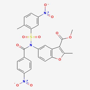 methyl 2-methyl-5-(N-((2-methyl-5-nitrophenyl)sulfonyl)-4-nitrobenzamido)benzofuran-3-carboxylate