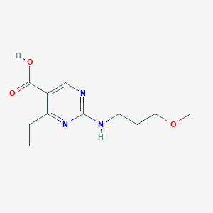 molecular formula C11H17N3O3 B2630029 4-乙基-2-((3-甲氧基丙基)氨基)嘧啶-5-羧酸 CAS No. 1396864-13-3