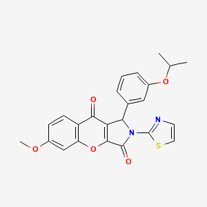 molecular formula C24H20N2O5S B2630047 1-(3-Isopropoxyphenyl)-6-methoxy-2-(thiazol-2-yl)-1,2-dihydrochromeno[2,3-c]pyrrole-3,9-dione CAS No. 886171-45-5